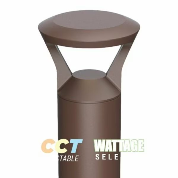 Architectural Round Bollard Light, CCT and Wattage Selector, Open Style, Portor, Mfr#: PT-ABL-R-PTP-O-3CP